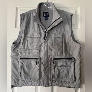 Vintage Gap Vest Jacket Size Large Gray Fleece Lined